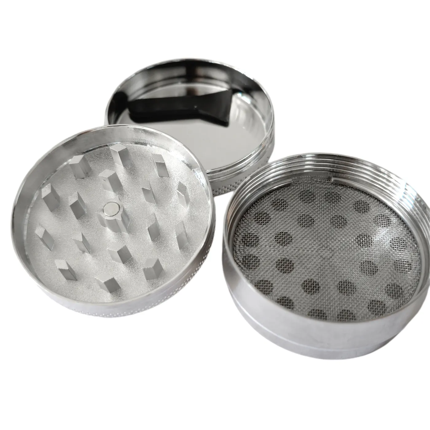 Metall Grinder - Kräutermühle - 3 Teile Ø 50 mm silber