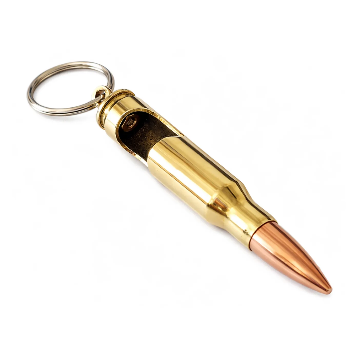 Schlüsselanhänger Flaschenöffner Originalpatrone .308 Win Messing, optional mit Gravur