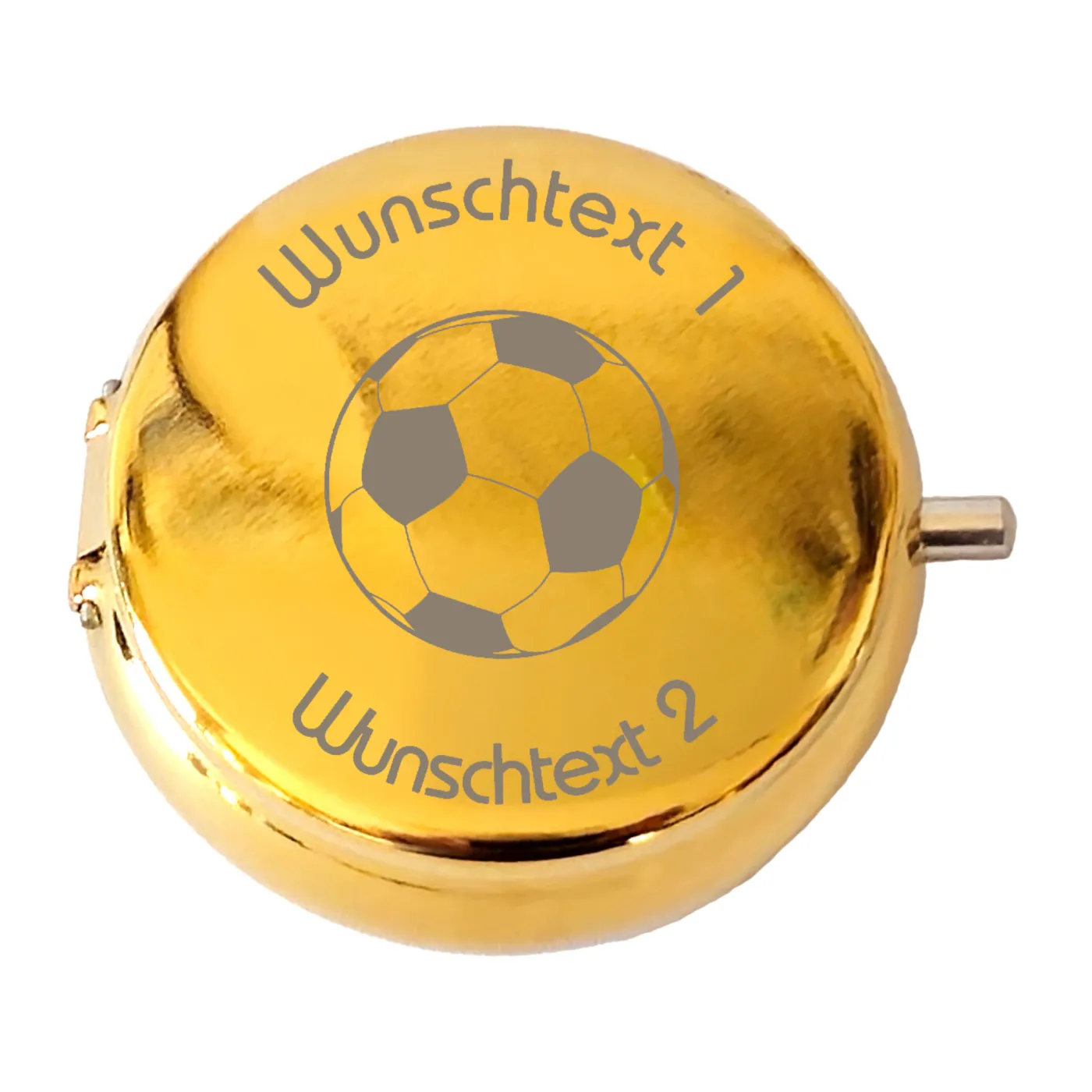 Taschenaschenbecher Ø 50 mm, Farbton Gold Metallic, inklusive Gravur