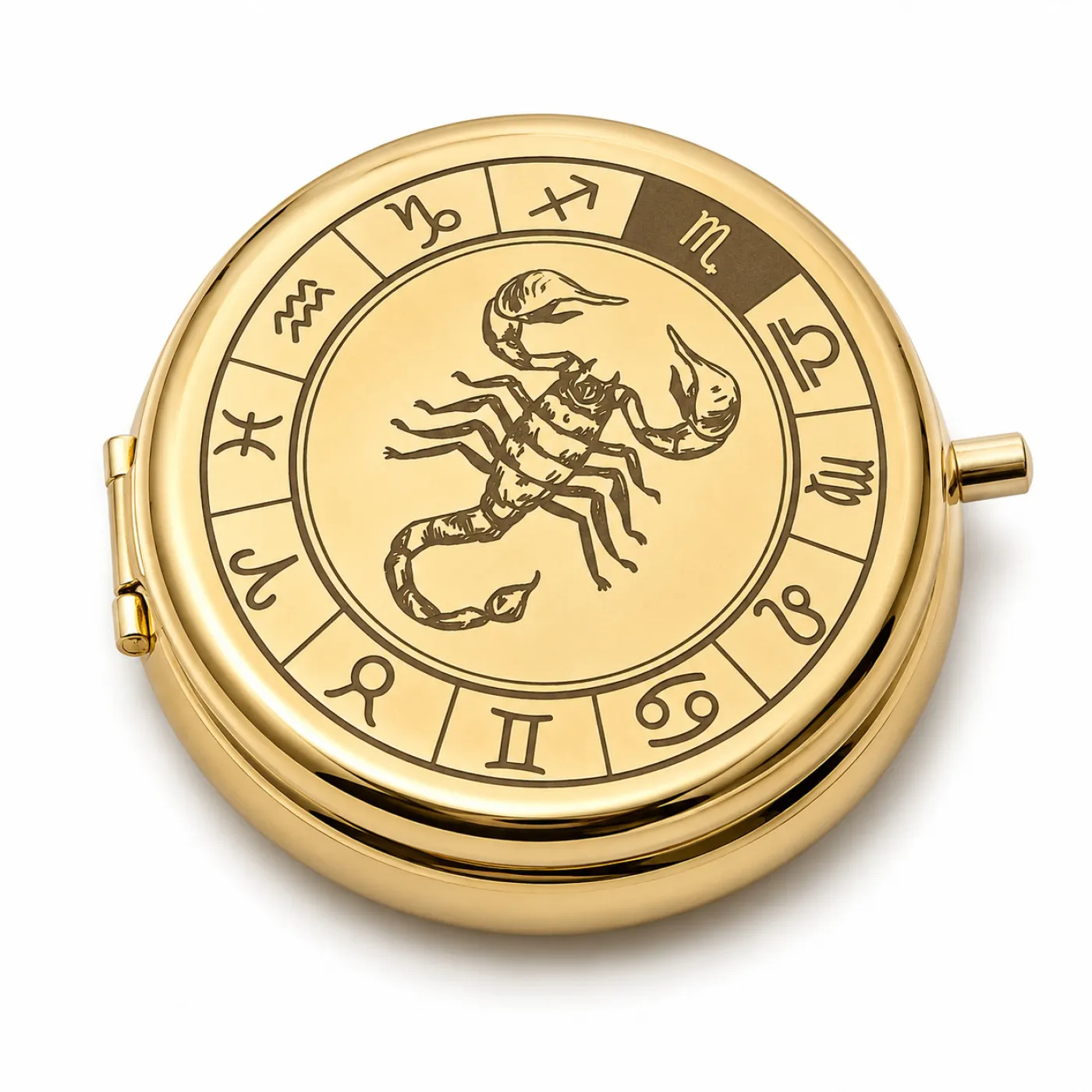 Taschenaschenbecher Ø 50 mm • Farbe Gold Metallic » Personalisierbar – Ansicht 1