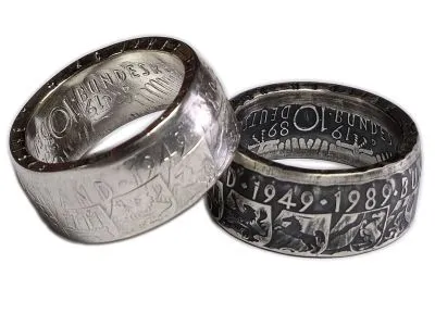 Münzring BRD 10 Mark 1989 40 Jahre BRD Silber 625er Größe 56 bis 72