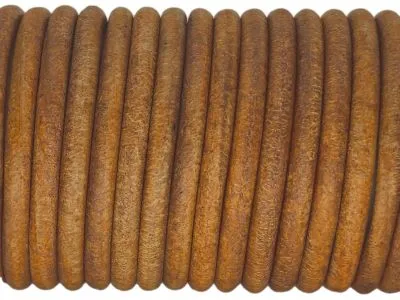 Lederschnur rund Ø 4,0 mm Vintage Hellbraun 0,5 Meter