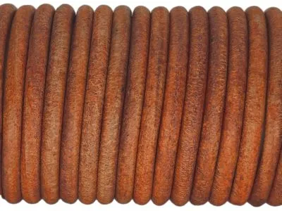 Lederschnur rund Ø 4,0 mm Vintage Burnt Orange 0,5 Meter