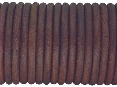Lederschnur rund Ø 4,0 mm Vintage Brunette 0,5 Meter