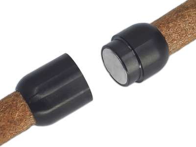 Magnetverschluss Edelstahl für Schnüre Ø 8,0 mm / Schwarz