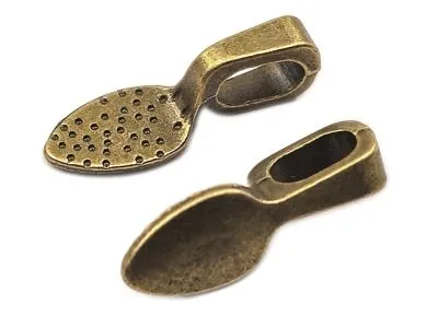 Anhängerschlaufe aus Metall Bronzefarben zum Ankleben (2 Stück)