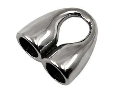 Endkappe mit Öse aus Edelstahl für Schnüre 2 x Ø 5,0 mm