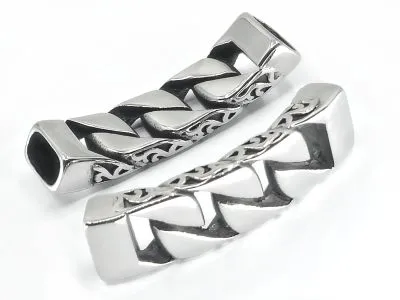 Zwischenteil aus Edelstahl für Schnüre Ø 2 x 6 mm • Vintage