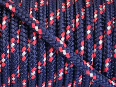 Segeltau Ø 4,0 mm Dunkelblau-Rot-Weiß 0,5 Meter