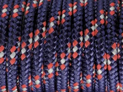 Segeltau Ø 5,0 mm Dunkelblau-Rot-Weiß 0,5 Meter