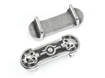 Zwischenteil aus Edelstahl für Schnüre Ø 2 x 6 mm • Vintage