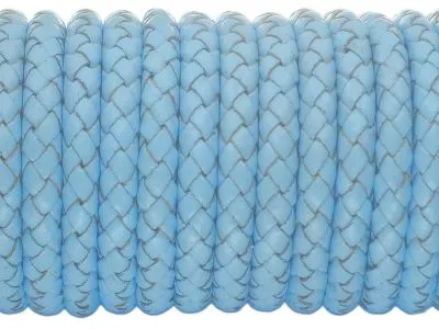 Lederschnur rund geflochten Ø 6,0 mm Vintage Türkis 0,5 Meter