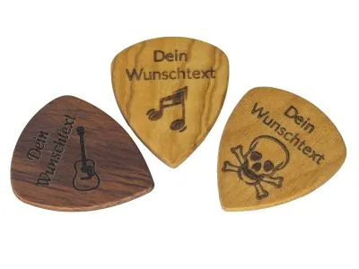 Holzplektren mit Griffmulde, Olivenholz, Bubinga oder Ahorn