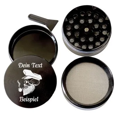 Metall Grinder - Kräutermühle - 4 Teile Ø 50 mm Schwarz