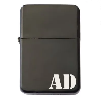 Benzinfeuerzeug mit Gravur • MONOGRAMM 01 • Schwarz