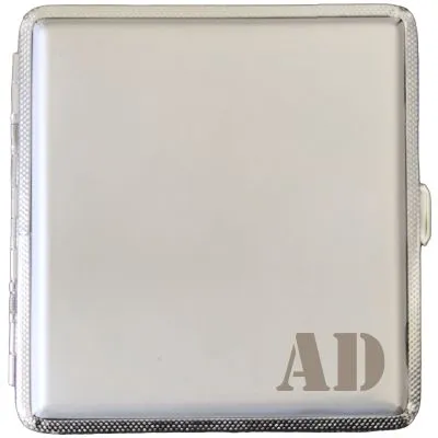 Zigarettenetui mit Gravur für 20 Zigaretten MONOGRAMM 01 • Farbe Silber • Lasergravur