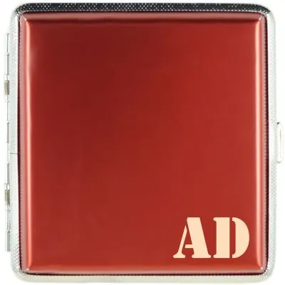 Zigarettenetui mit Gravur für 20 Zigaretten MONOGRAMM 01 • Farbe Rot • Lasergravur