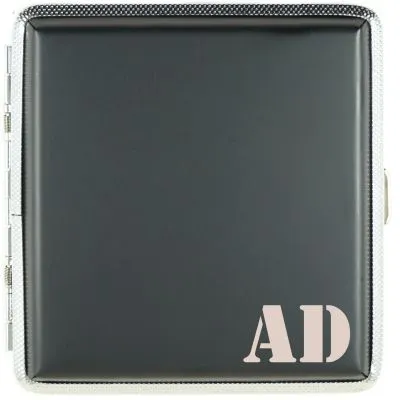 Zigarettenetui mit Gravur für 20 Zigaretten MONOGRAMM 01 • Farbe Schwarz • Lasergravur
