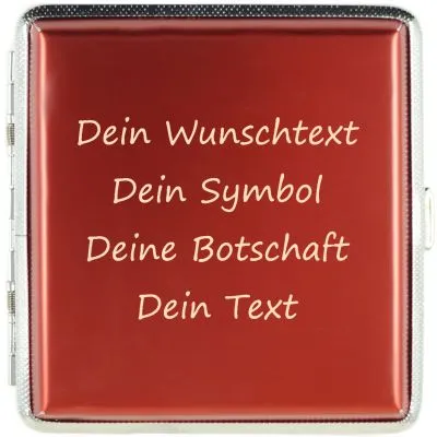 Zigarettenetui mit Gravur für 20 Zigaretten WUNSCHTEXT • Farbe Rot • Lasergravur