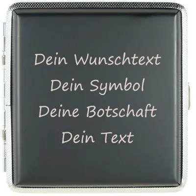 Zigarettenetui mit Gravur für 20 Zigaretten WUNSCHTEXT • Farbe Schwarz • Lasergravur