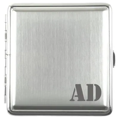 Zigarettenetui mit Gravur für 20 Zigaretten MONOGRAMM 01 • Silber gebürstet • Lasergravur