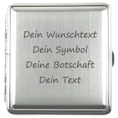 Zigarettenetui mit Gravur für 20 Zigaretten WUNSCHTEXT • Silber gebürstet • Lasergravur