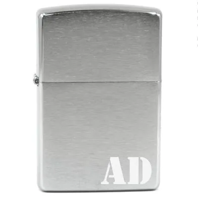 Benzinfeuerzeug mit Gravur • MONOGRAMM 01 • Zippo Silber gebürstet
