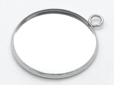 Anhänger Rohling Edelstahl Rund / Innen Ø 30 mm