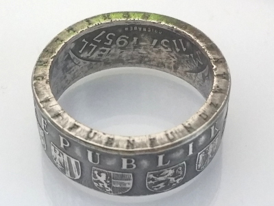 Münzring Österreich 25 Schilling  Landerwappen Silber 800er Größe 54 - 70