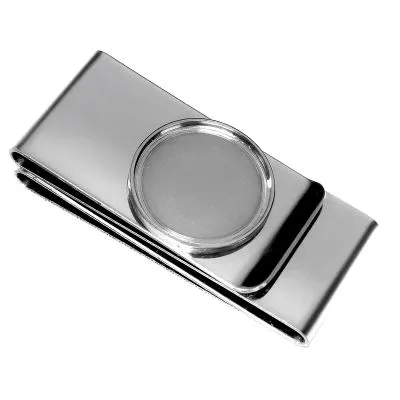 Geldclip Rohling Edelstahl 3-fach Ø 23,25 mm - EU 1 Euro 2001 - xxxx • Personalisierbar