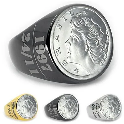 Münzring Brasilien 2 Centavos 1967-1978 Kopfbild und Text Brasil Edelstahl • Personalisierbar