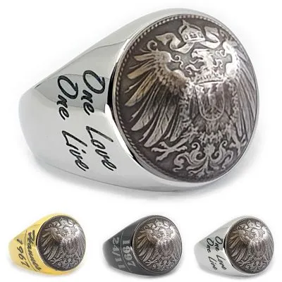 Münzring Kaiserreich 10 Pfennig 1890-1916 Reichsadler Edelstahl • Personalisierbar