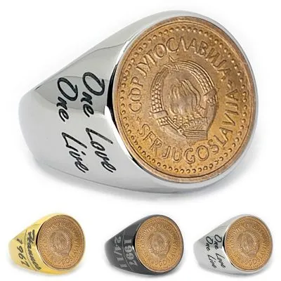 Münzring Jugoslawien 50 Para 1982-1984 Staatswappen Edelstahl • Personalisierbar