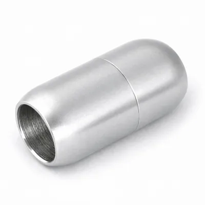 Magnetverschluss Edelstahl für Schnüre Ø 6,0 mm • Silber matt