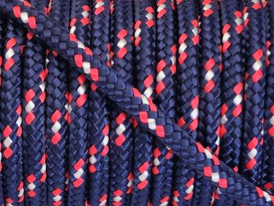 Segeltau Ø 10,0 mm Dunkelblau-Rot-Weiß 0,5 Meter
