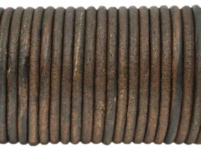 Lederschnur rund Ø 3,0 mm Vintage Braun 1 Meter
