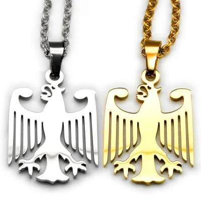 Edelstahl Anhänger Bundesadler 24 x 20 mm • Inklusive Kette 45 / 50 cm