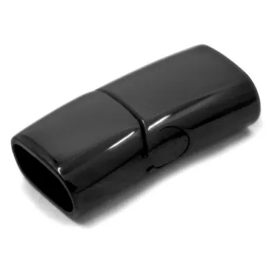 Magnetverschluss Edelstahl für Schnüre 2 x Ø 4,0 mm • Schwarz glänzend