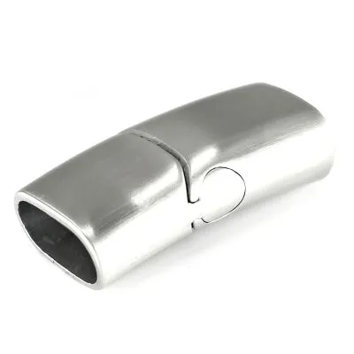 Magnetverschluss Edelstahl für Schnüre 2 x Ø 4,0 mm • Silber matt