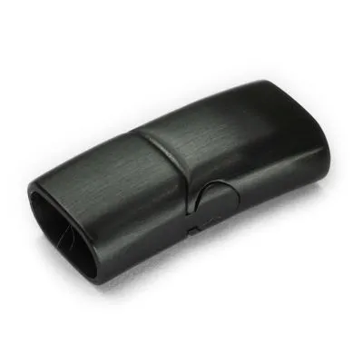 Magnetverschluss Edelstahl für Schnüre 2 x Ø 6,0 mm • Schwarz matt