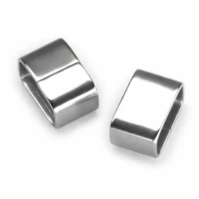 Spacer - Zwischenstück aus Edelstahl für Schnüre 2 x Ø 4,0 mm • Silber glänzend personalisierbar