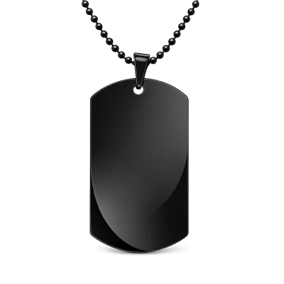 Anhänger Rohling Edelstahl Dog Tag 24x40 mm • Personalisierbar, Farbton Schwarz