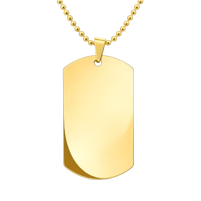 Anhänger Rohling Edelstahl Dog Tag 24x40 mm • Personalisierbar, Farbton Gold