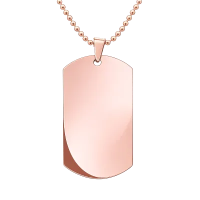 Anhänger Rohling Edelstahl Dog Tag 24x40 mm • Personalisierbar, Farbton Rosé
