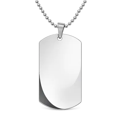 Anhänger Rohling Edelstahl Dog Tag 28x50 mm • Personalisierbar, Farbton Silber