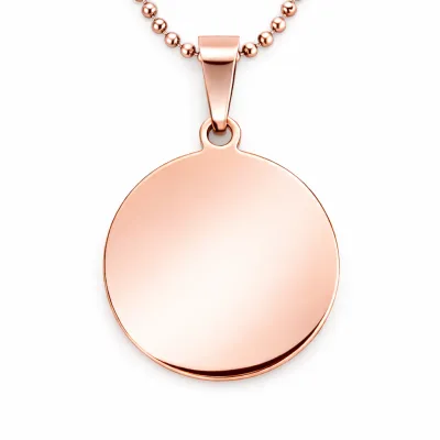 Anhänger Rohling Edelstahl Rund 25 mm • Personalisierbar, Farbton Rosé