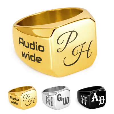 Siegelring Edelstahl mit individueller Lasergravur 16x16 mm • Personalisierbar