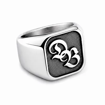 Siegelring Edelstahl mit Monogramm Tiefengravur 16x16 mm • Personalisierbar