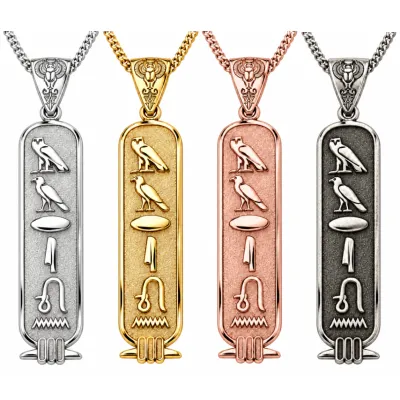 Ägyptische Namenskartusche aus 925 Sterling Silber – personalisiert mit deinem Namen in Hieroglyphen