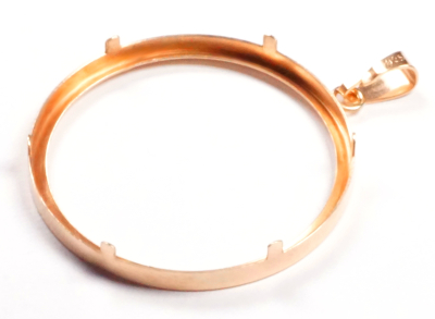Münzfassung Ø 13,2 bis 41,25 mm mit Öse in Silber 0.925 rosé-vergoldet
